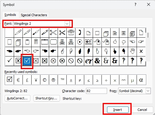 วิธีเพิ่ม Check box ช่องติ๊กถูกใน Word